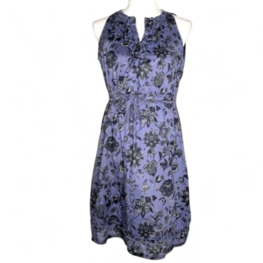 Converse One Star Women’s Blue Flower Pattern Pleated Sleeveless Dress XS